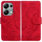 For Xiaomi Poco M6 Pro 4G Tiger Embossing Pattern Leather Phone Case(Red) - 1