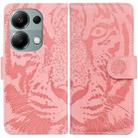 For Xiaomi Poco M6 Pro 4G Tiger Embossing Pattern Leather Phone Case(Pink) - 1