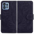 For Motorola Edge 40 Pro Tiger Embossing Pattern Leather Phone Case(Black) - 1