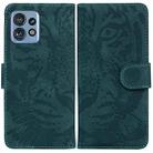 For Motorola Edge 40 Pro Tiger Embossing Pattern Leather Phone Case(Green) - 1