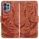 For Motorola Edge 40 Pro Tiger Embossing Pattern Leather Phone Case(Brown) - 1