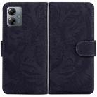 For Motorola Moto G14 Tiger Embossing Pattern Leather Phone Case(Black) - 1