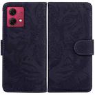 For Motorola Moto G84 Tiger Embossing Pattern Leather Phone Case(Black) - 1