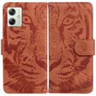 For Motorola Moto G54 Tiger Embossing Pattern Leather Phone Case(Brown) - 1