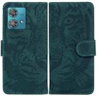 For Motorola Edge 40 Neo Tiger Embossing Pattern Leather Phone Case(Green) - 1