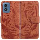 For Motorola Moto G Play 4G 2024 Tiger Embossing Pattern Leather Phone Case(Brown) - 1