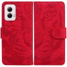 For Motorola Moto G Power 5G 2024 Tiger Embossing Pattern Leather Phone Case(Red) - 1