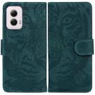 For Motorola Moto G Power 5G 2024 Tiger Embossing Pattern Leather Phone Case(Green) - 1