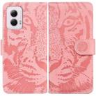 For Motorola Moto G Power 5G 2024 Tiger Embossing Pattern Leather Phone Case(Pink) - 1