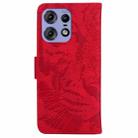 For Motorola Edge 50 Pro Tiger Embossing Pattern Leather Phone Case(Red) - 3