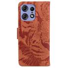 For Motorola Edge 50 Pro Tiger Embossing Pattern Leather Phone Case(Brown) - 3