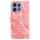 For Motorola Edge 50 Pro Tiger Embossing Pattern Leather Phone Case(Pink) - 3