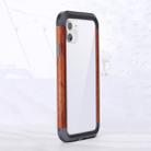 For iPhone 11 R-JUST Metal + Wood Frame Protective Case - 1