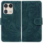 For Motorola Edge 50 Ultra Tiger Embossing Pattern Leather Phone Case(Green) - 1