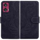 For Motorola Edge 50 Fusion Tiger Embossing Pattern Leather Phone Case(Black) - 1