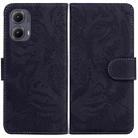 For Motorola Edge 2024 Tiger Embossing Pattern Leather Phone Case(Black) - 1