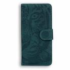 For Motorola Moto G04s / Moto E14 Tiger Embossing Pattern Leather Phone Case(Green) - 3