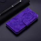 For Motorola Moto G04s / Moto E14 Tiger Embossing Pattern Leather Phone Case(Purple) - 2