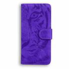 For Motorola Moto G04s / Moto E14 Tiger Embossing Pattern Leather Phone Case(Purple) - 3