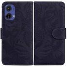 For Motorola Moto G85 Tiger Embossing Pattern Leather Phone Case(Black) - 1