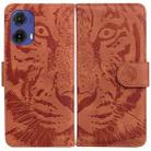 For Motorola Moto G85 Tiger Embossing Pattern Leather Phone Case(Brown) - 1