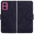 For Motorola Moto G55 Tiger Embossing Pattern Leather Phone Case(Black) - 1