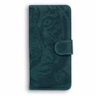 For Motorola Moto G55 Tiger Embossing Pattern Leather Phone Case(Green) - 3