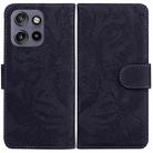 For Motorola Edge 50 Neo 5G Global Tiger Embossing Pattern Leather Phone Case(Black) - 1