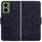 For Motorola Moto G35 Tiger Embossing Pattern Leather Phone Case(Black) - 1