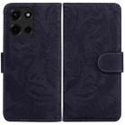 For Motorola Moto G 5G 2025 Tiger Embossing Pattern Leather Phone Case(Black) - 1