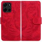 For Motorola Moto G 5G 2025 Tiger Embossing Pattern Leather Phone Case(Red) - 1