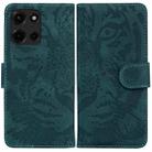 For Motorola Moto G 5G 2025 Tiger Embossing Pattern Leather Phone Case(Green) - 1