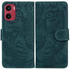 For Motorola Moto G05 / E15 Tiger Embossing Pattern Leather Phone Case(Green) - 1
