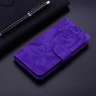 For Motorola Moto G05 / E15 Tiger Embossing Pattern Leather Phone Case(Purple) - 2