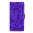 For Motorola Moto G05 / E15 Tiger Embossing Pattern Leather Phone Case(Purple) - 3