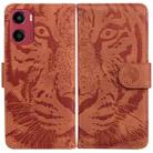 For Motorola Moto G05 / E15 Tiger Embossing Pattern Leather Phone Case(Brown) - 1