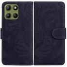 For Motorola Moto G15 Tiger Embossing Pattern Leather Phone Case(Black) - 1