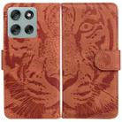 For Motorola Moto G56 5G / G66j 5G / G66y 5G Tiger Embossing Pattern Leather Phone Case(Brown) - 1