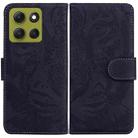 For Motorola Moto G86 5G Tiger Embossing Pattern Leather Phone Case(Black) - 1