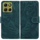 For Motorola Moto G86 5G Tiger Embossing Pattern Leather Phone Case(Green) - 1