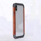 For iPhone X / XS R-JUST Metal + Wood Frame Protective Case - 1