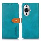 For Huawei nova 11 KHAZNEH Dual-color Cowhide Texture Flip Leather Phone Case(Blue) - 1