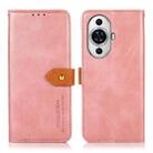 For Huawei nova 11 KHAZNEH Dual-color Cowhide Texture Flip Leather Phone Case(Rose Gold) - 1