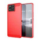 For Asus Zenfone 11 Ultra Brushed Texture Carbon Fiber TPU Case(Red) - 1