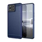 For Asus Zenfone 11 Ultra Brushed Texture Carbon Fiber TPU Case(Blue) - 1