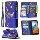 For Xiaomi Redmi 7A Colored Drawing Pattern Zipper Horizontal Flip Leather Case with Holder & Card Slots & Wallet(Purple Butterfly) - 1