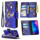 For Xiaomi Redmi Note 7 Colored Drawing Pattern Zipper Horizontal Flip Leather Case with Holder & Card Slots & Wallet(Purple Butterfly) - 1