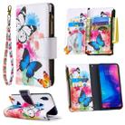 For Xiaomi Redmi Note 7 Colored Drawing Pattern Zipper Horizontal Flip Leather Case with Holder & Card Slots & Wallet(Two Butterflies) - 1