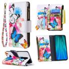 For Xiaomi Redmi Note 8 Pro Colored Drawing Pattern Zipper Horizontal Flip Leather Case with Holder & Card Slots & Wallet(Two Butterflies) - 1