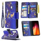 For Xiaomi Redmi Note 8T Colored Drawing Pattern Zipper Horizontal Flip Leather Case with Holder & Card Slots & Wallet(Purple Butterfly) - 1